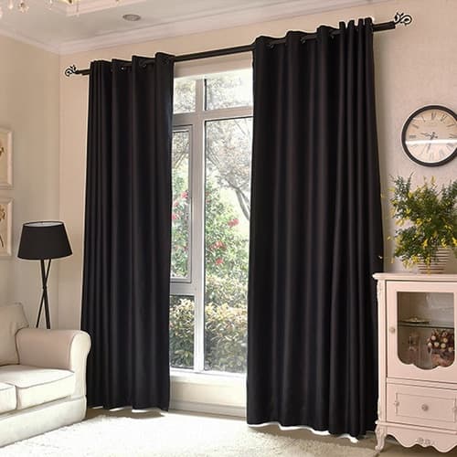 Cortina Roma 3,00x2,20 Para Quarto e Sala Liso Preto