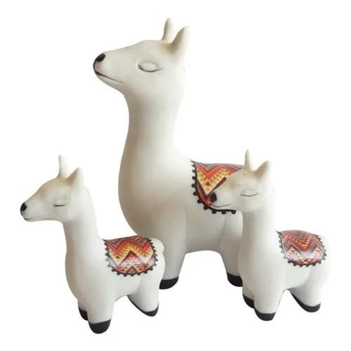 3 LHAMAS DECORATIVAS MINIATURA enfeite sala quarto