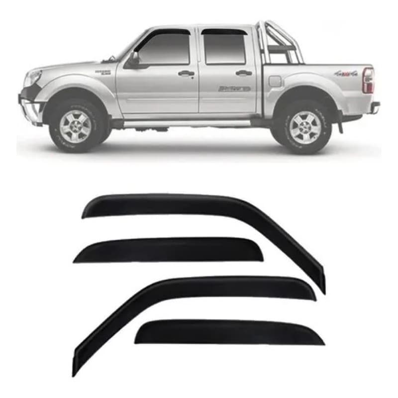 Calha De Chuva/ Defletor 4pts Cab. Dupla Ranger 96/12 10013a