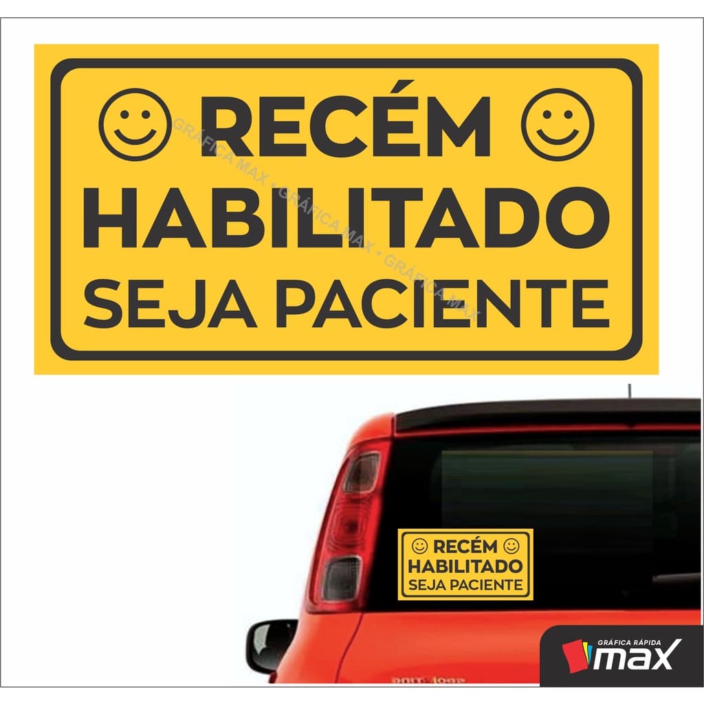 Adesivo Carro Motorista Recém Habilitado - Seja Paciente