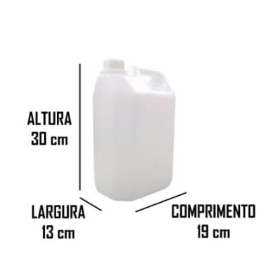 Kit 3 Galões de 5 Litros Plástico Branco Leitoso Virgem com Tampa com Lacre