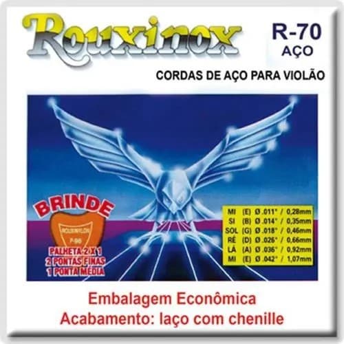 R70 Encordoamento Rouxinol P/violão Aço Inox 011