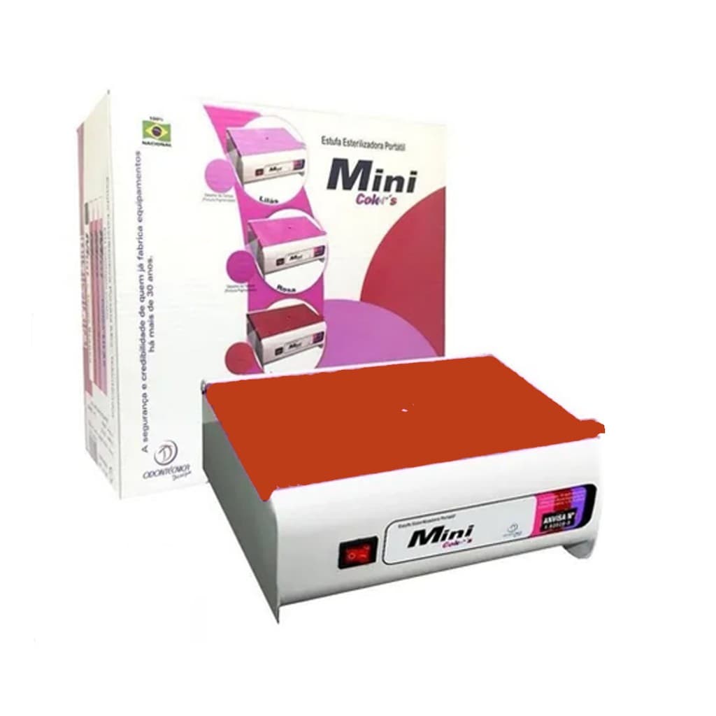 Estufa Mini Colors Bivolt Esterilizadora Vermelha Manicure
