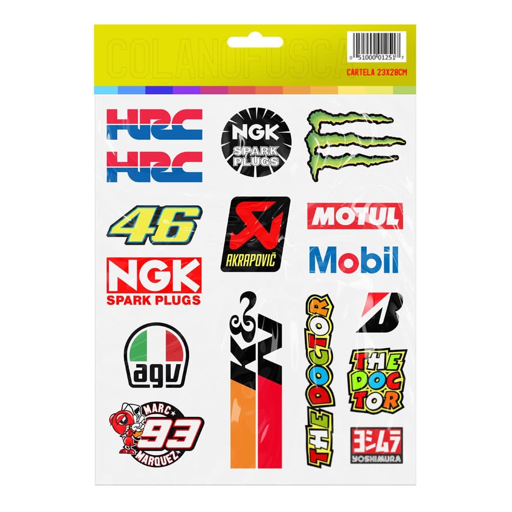 Super Cartela De Adesivos Moto Motocross M4