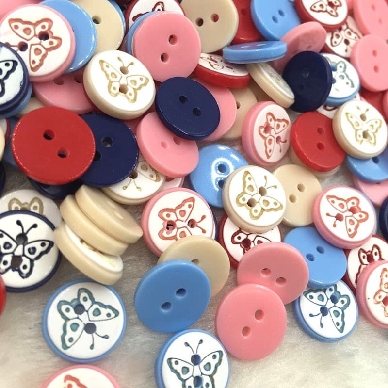 100 Peças 12mm Mix Borboleta Botões De Plástico Scrapbooking Costura Artesanato PT128