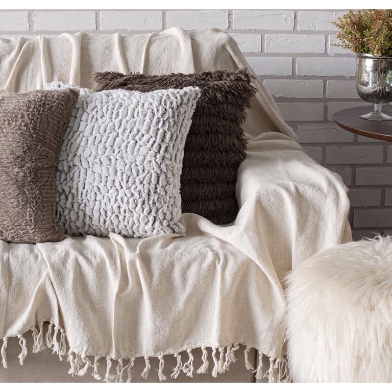 Manta Para Sofá 2,20x1,50 Decoração Promoção Crú