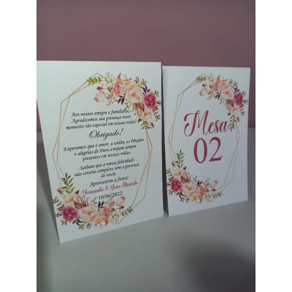 kit 100 ou 200 agradecimentos de mesa