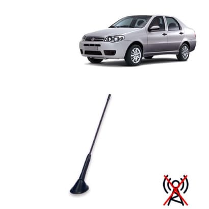 Antena Automotiva Haste Decorativa Universal Preta ABS