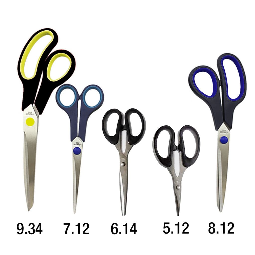 Kit 5 Tesouras Multiuso Cabelo Papel Artesanato Plastico Borracha EVA
