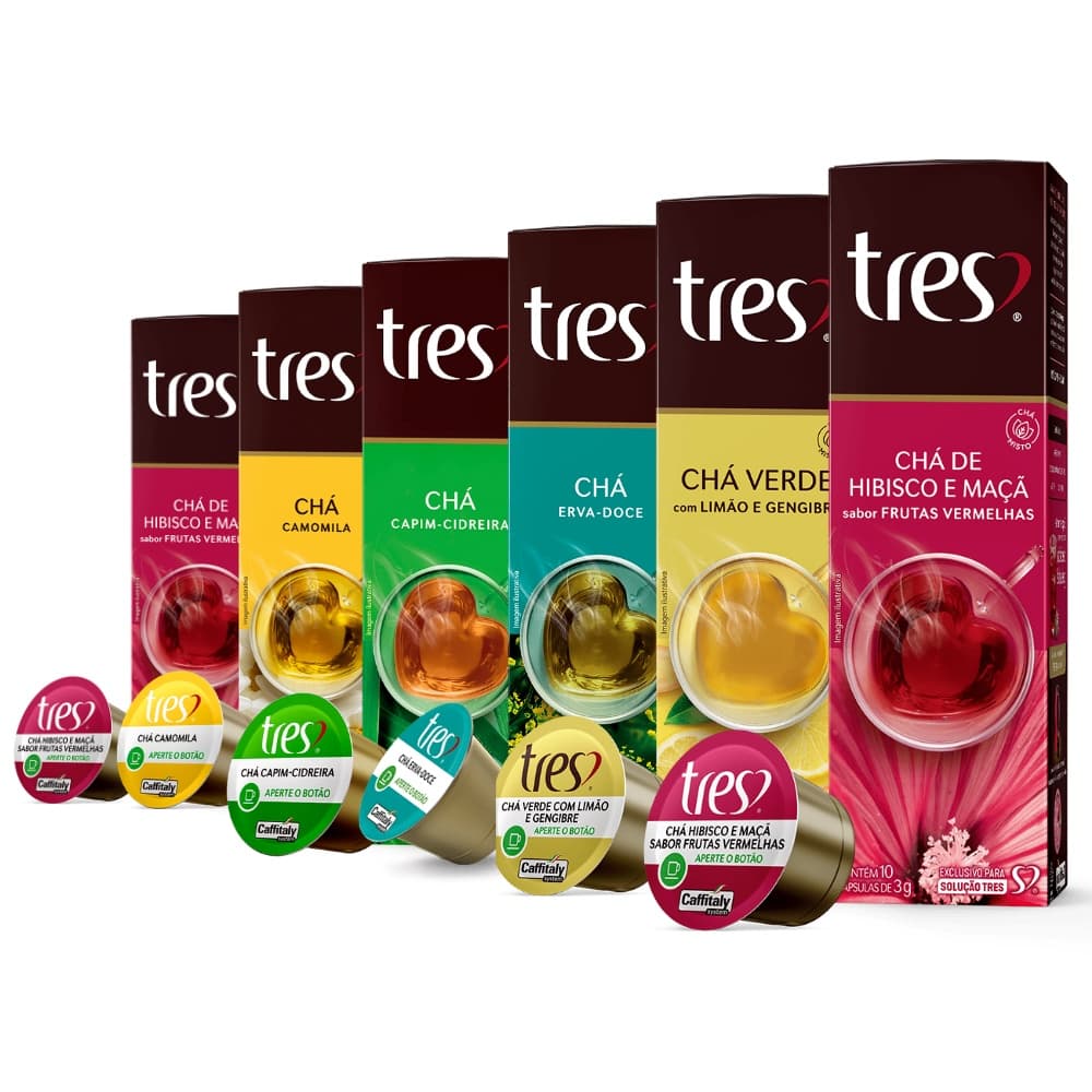 10 Capsulas Tres Coracoes Cha - Escolha Sabor - Tres