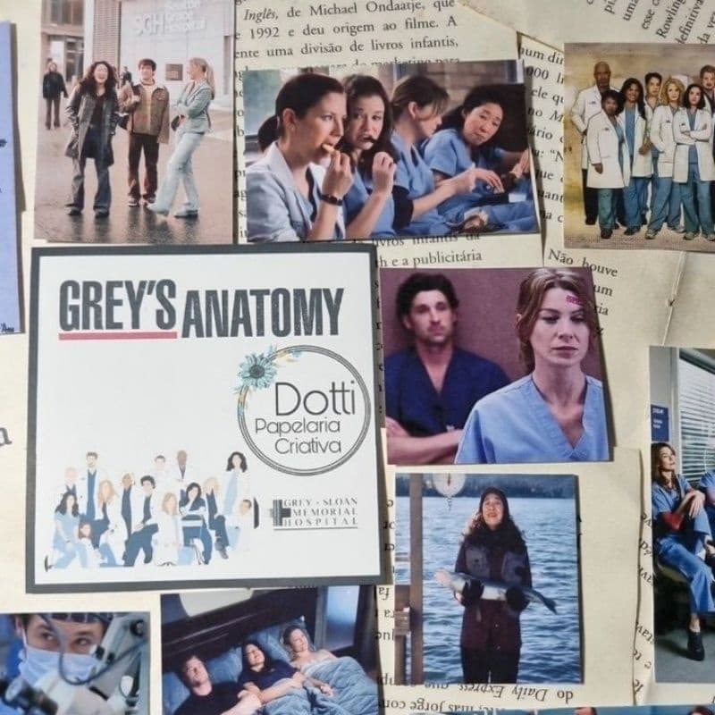 Adesivos Grey's Anatomy Anatomia de Grey para Scrapbook, Journal, Caderno