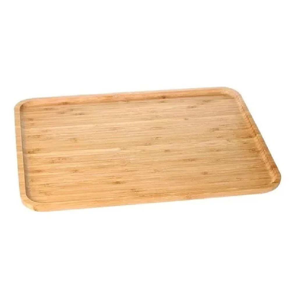 Bandeja De Bambu Retangular Para Servir Ou Decorar 24x14 Cm