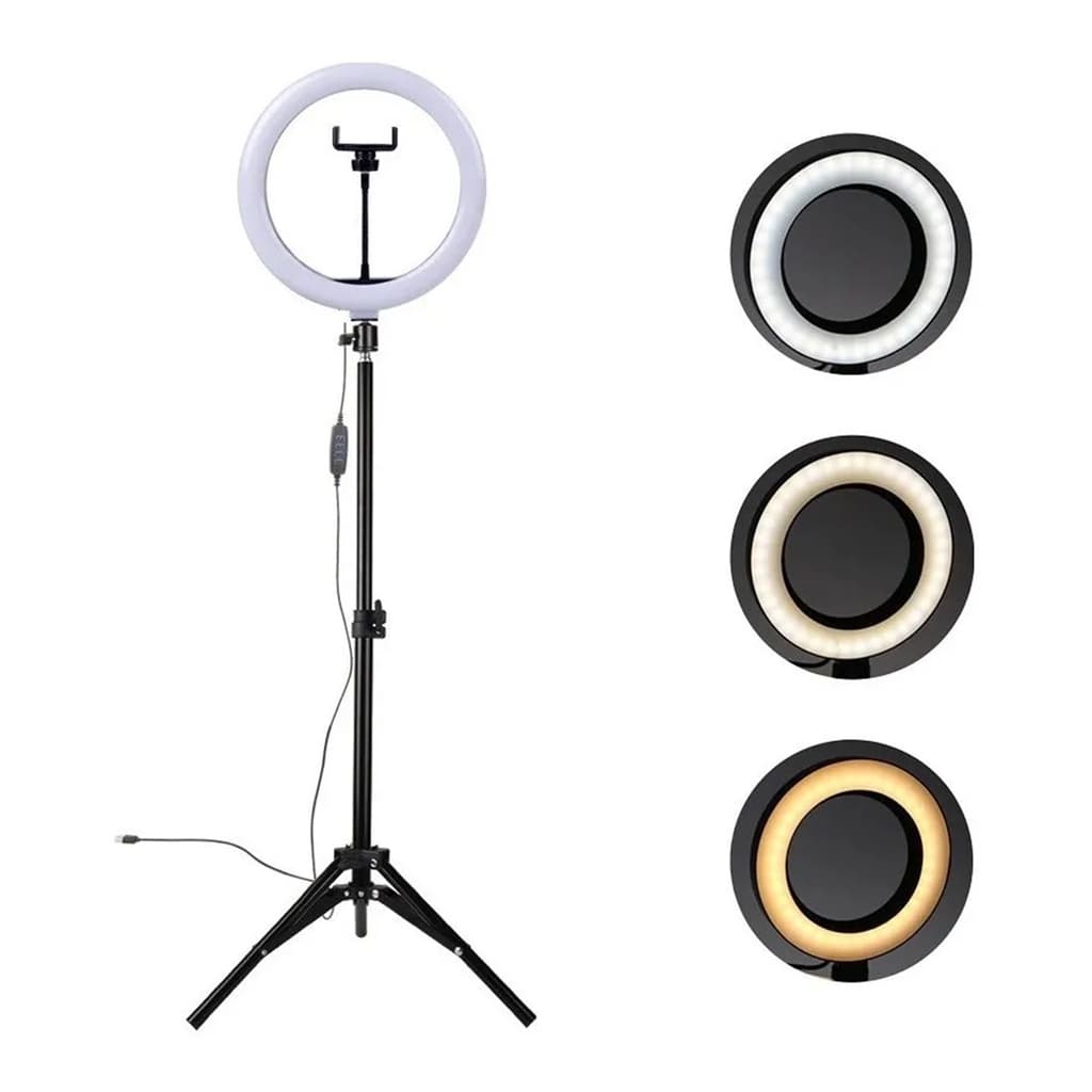 Ring Light Led Iluminador 26cm Completo Tripé Tik Tok Luz Fotografia Vídeo