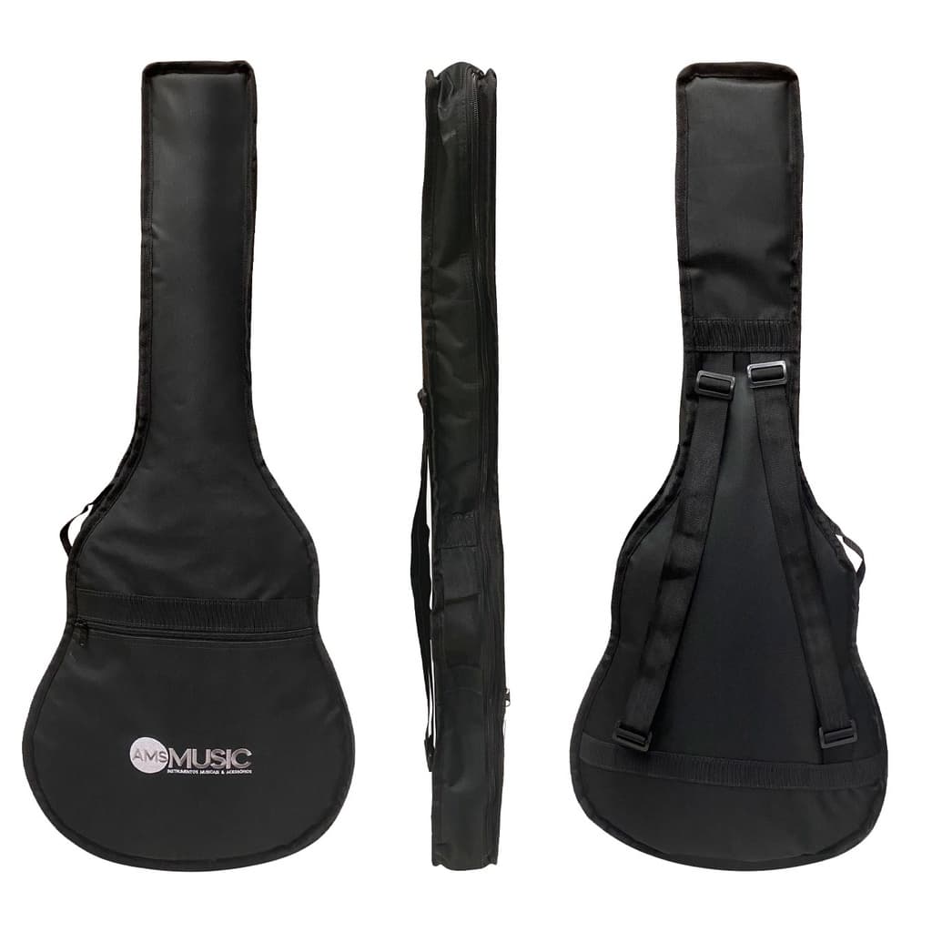 Bag Capa Almofadada Para Violão Flat Com Alças E Bolso