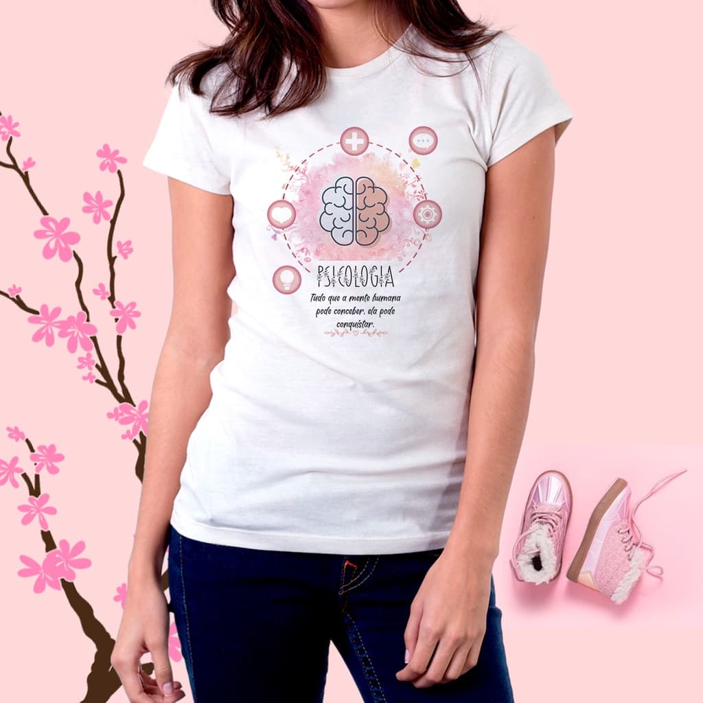 Camisa Camiseta Estampa "Profissões/Formações" Poliéster, Camiseta Personalizada