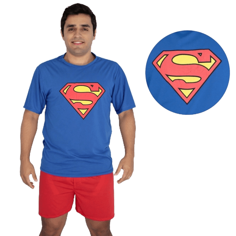 Pijama Adulto Masculino Curto Malha Homem Traje Conjunto de Dormir  Super Heróis Temático Atacado