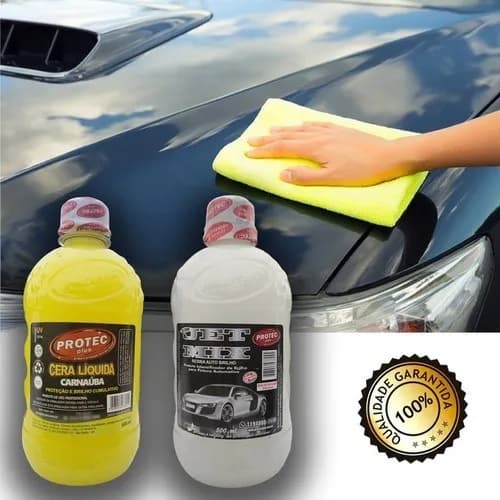 Cera Carnauba Automotiva Liquida + Resina Kit Limpeza Top
