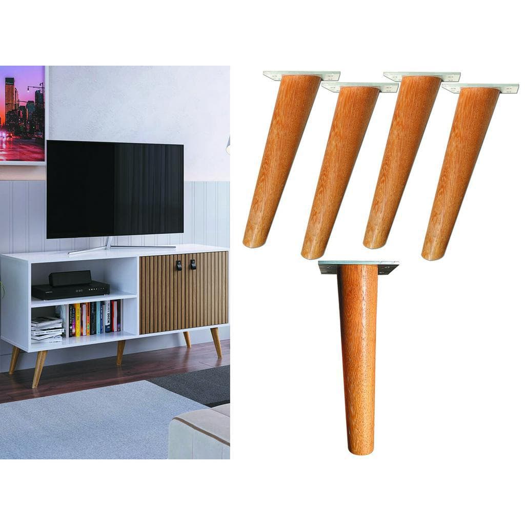 Pé Palito Retro 20cm C/ Base Metal Angelim - Kit 5pcs