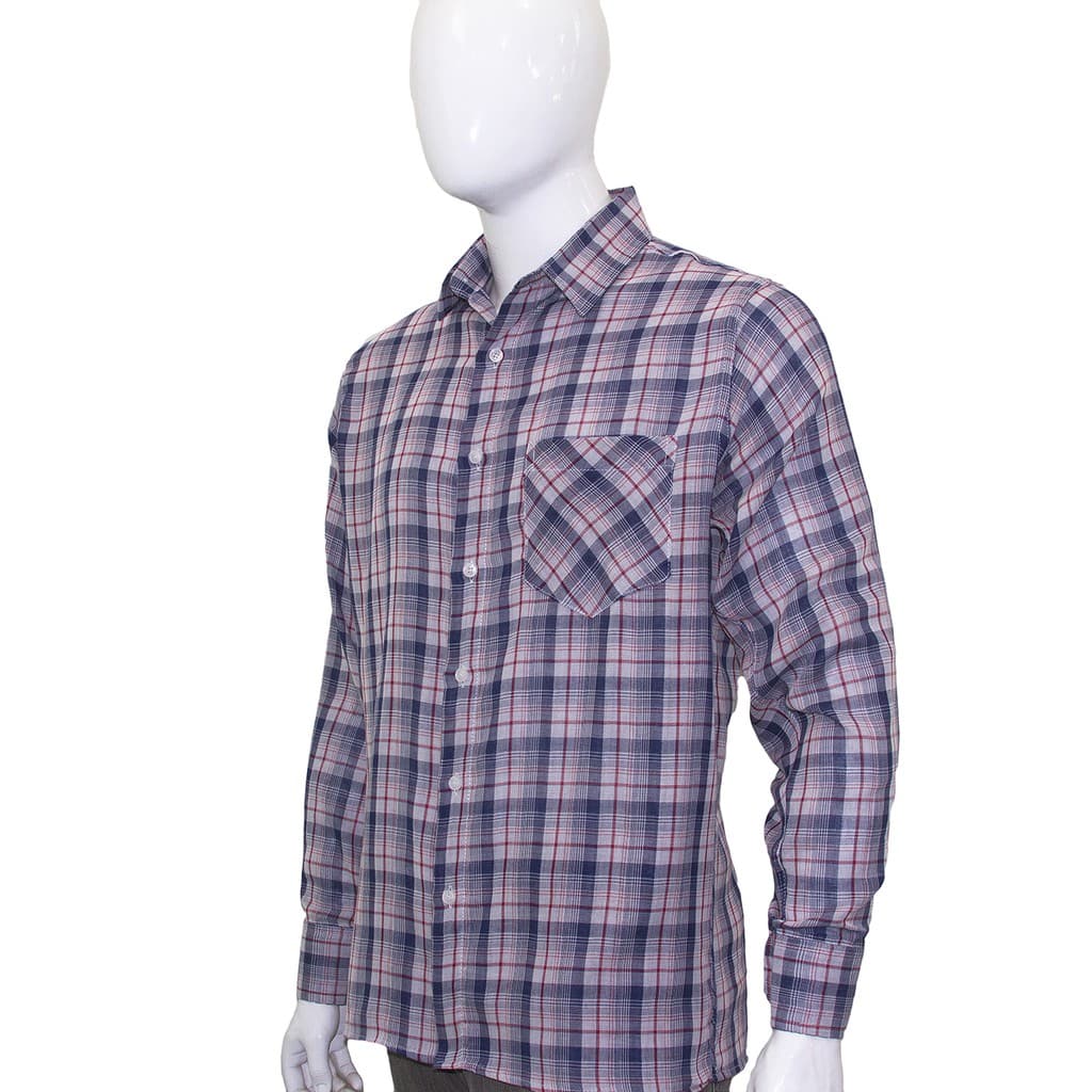 Camisa Social Manga Longa Para Serviço Trabalho Xadrez Fit