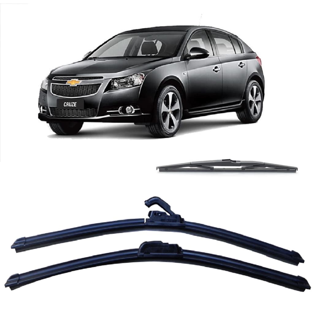 Kit 3 Palhetas Limpador De Parabrisa Dianteiro + Traseiro Chevrolet Cruze Hatch 2011 2012 2013 2014 2015