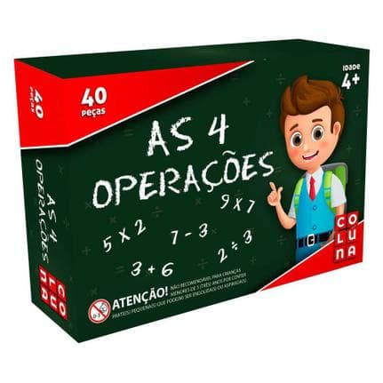 Brinquedo Jogo Educativo As 4 Operações Matemática Pedagógico 54 pçs Barato - coluna