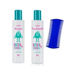 Shampoo + Recondicionador + Pente Fino Arruda & Citronela