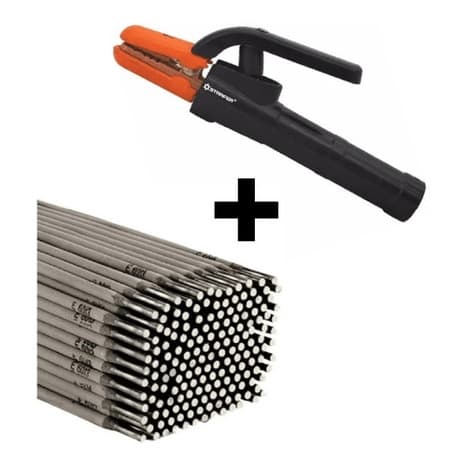 Kit eletrodo 6013 x 2,5 com porta eletrodo 500amp