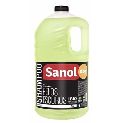 Shampoo Pelos Escuros 5l Cachorro Gato Pet Animais Sanol