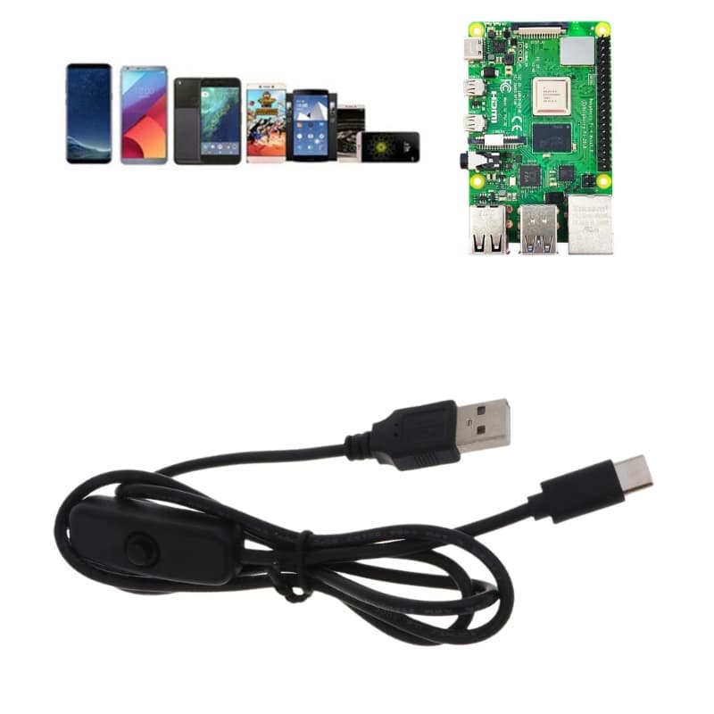 Cabo Interruptor De Carregamento USB UTAKEE A Para C Type De Carga Com ON RaspberryPi 4B
