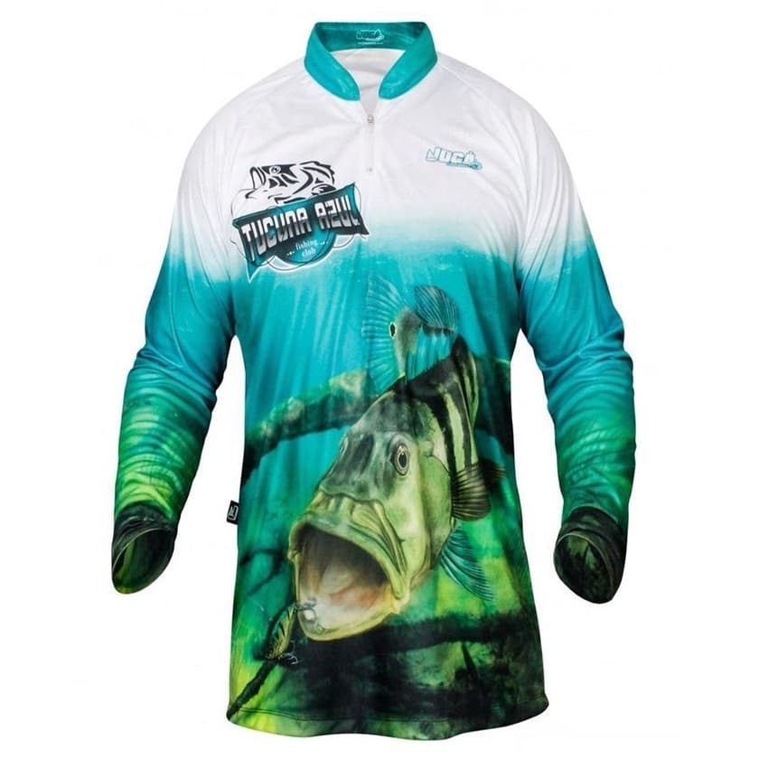 Camiseta De Pesca Esportiva Protecao Uv Tucuna Azul Joga M - Envio Já