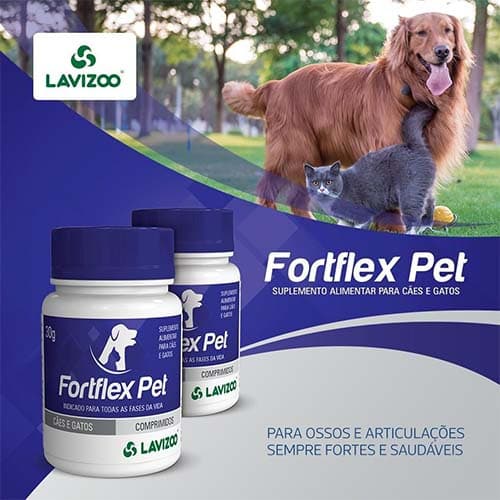 Regenerador Articular para Cães e Gatos 60gr Suplemento Fortflex Pet
