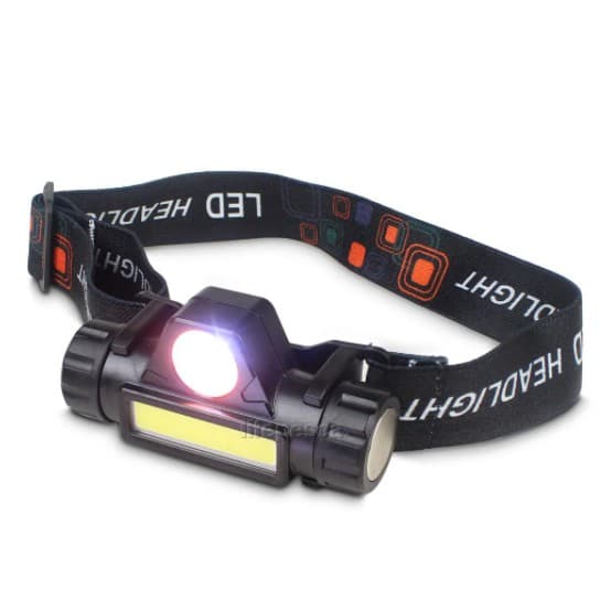 Lanterna de cabeça (601250) REGARREGAVEL 1 LED c/Sinalizador Resistente à água COM IMÃ