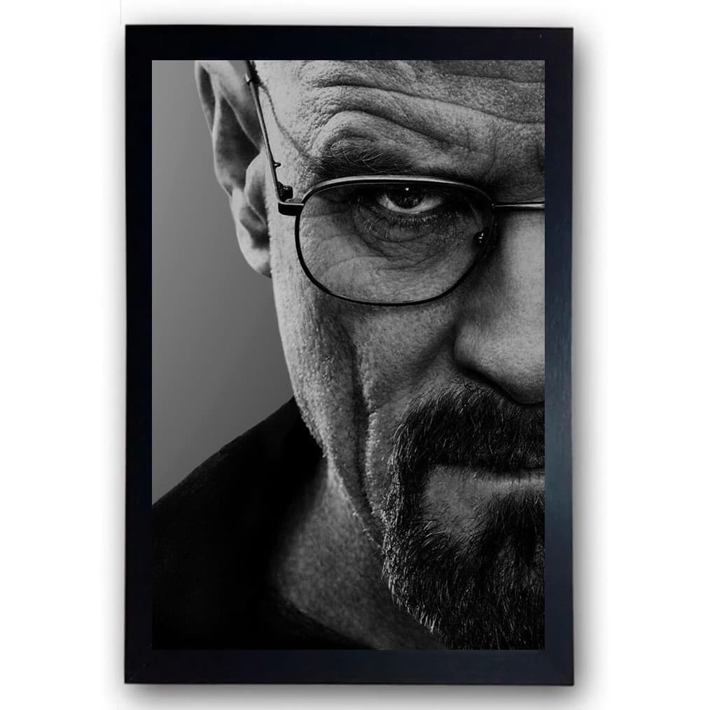 Quadro Decorativo Breaking Bad Walter White Moldurado Cód.6