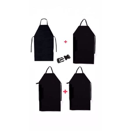 4 aventais preto PVC forrado plástico impermeável fitas com engate rápido cozinha petshop EPI
