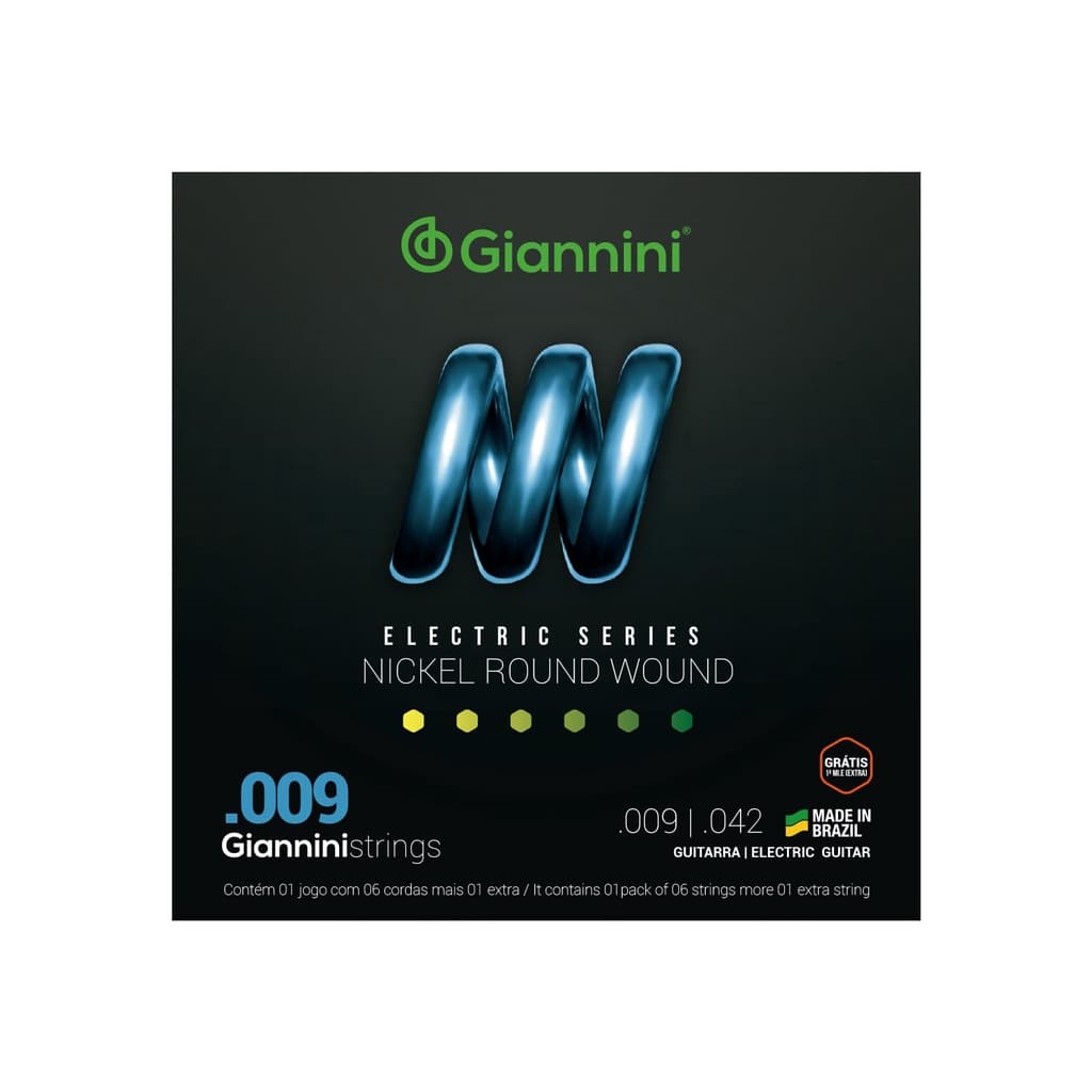 Encordoamento para Guitarra Giannini Nickel Round Wound GEEGST9 (.009 – .042)