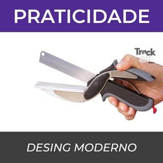 Tesoura Fatiador De Legumes Cortador 2 Em 1 Clever Cutter Tábua De Corte Lâmina Inox Afiada Culinária Alimentos Cozinha