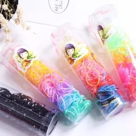 Elásticos Silicone em Tubo Cabelo Trança Liguinha Elástico Xuxinha Penteado