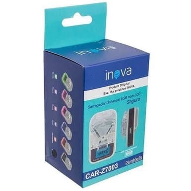 CARREGADOR UNIVERSAL ORIGINAL ALTA QUALIDADE INOVA PRETO 01 UNIDADE