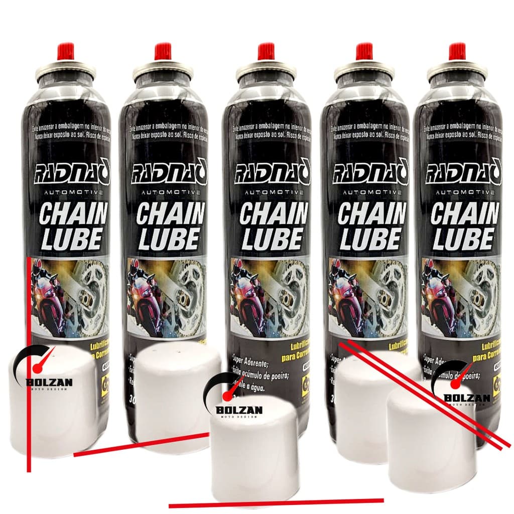 5 Unidades de Lubrificantes Graxa Spray Corrente Moto/ Bicicletas 300ml cada Radnaq