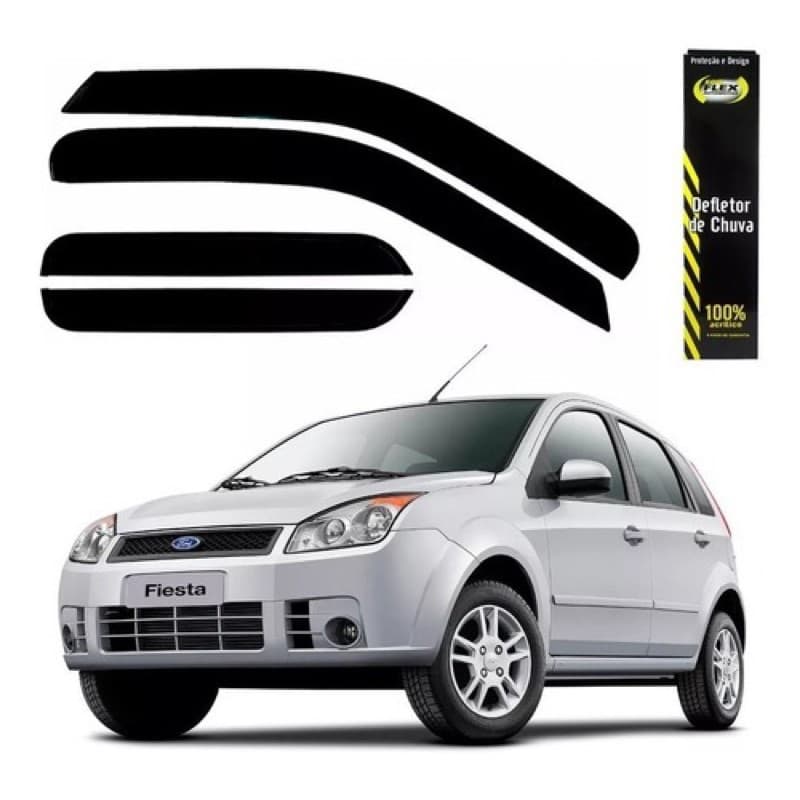 Calha De Chuva/ Defletor 4pts Fiesta Amazon Sedan/hatch 2003 Em Diante 30011a
