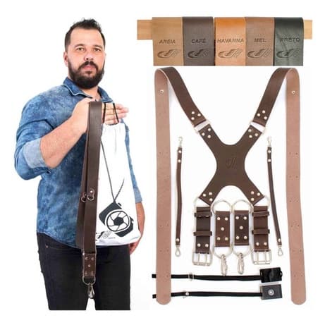 Alça Em Couro 2 Cameras X-double Strap Nacional Holdstrap cafe