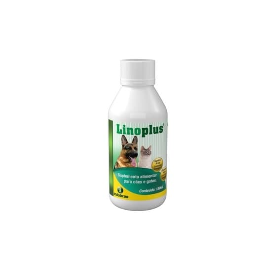 Linoplus 180ml Indubras - Suplemento alimentar para cães e gatos.