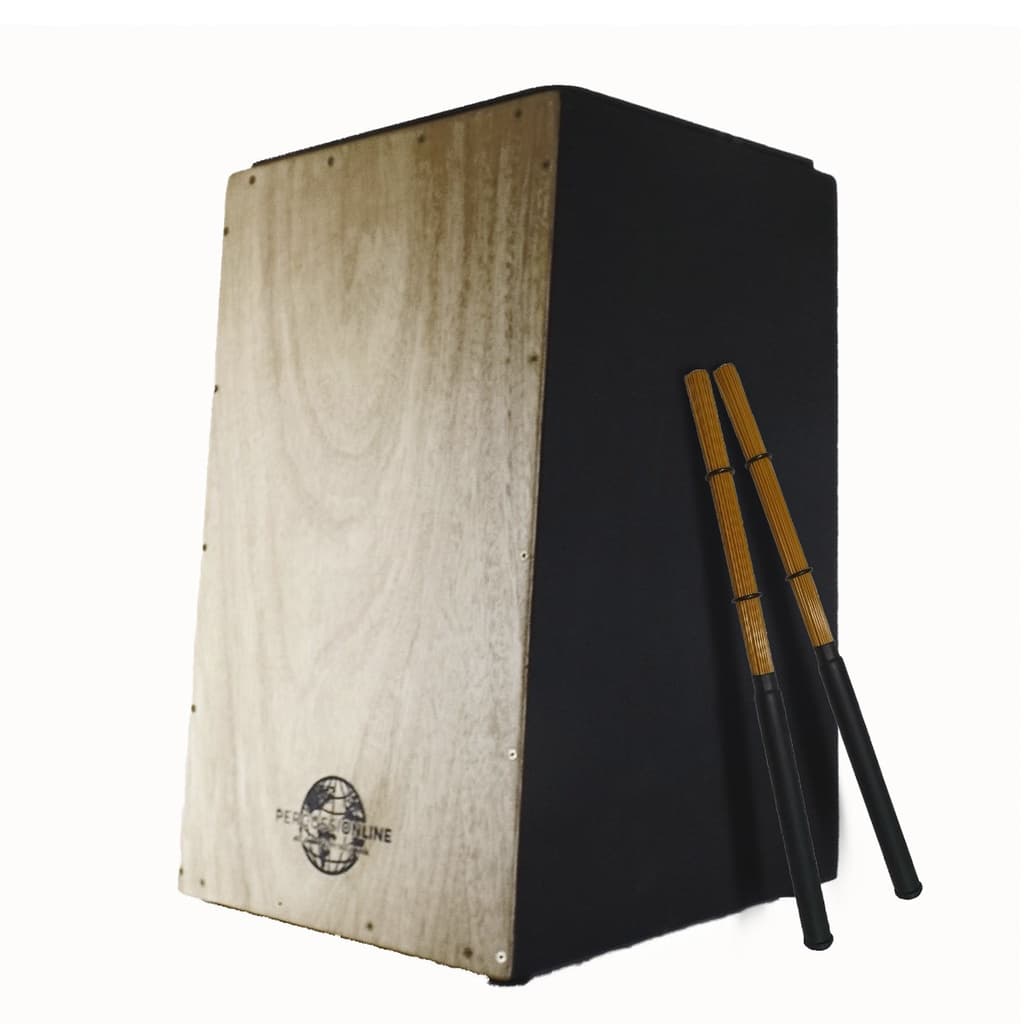 Cajon (carron) Elétrico Percussionline Liso + Vassourinhas