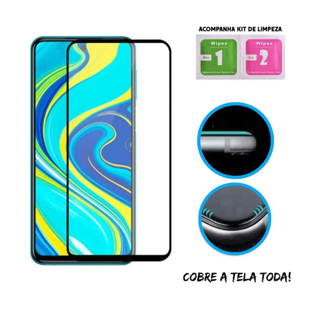 Película 3D de Vidro Para Xiaomi Redmi Note 9S