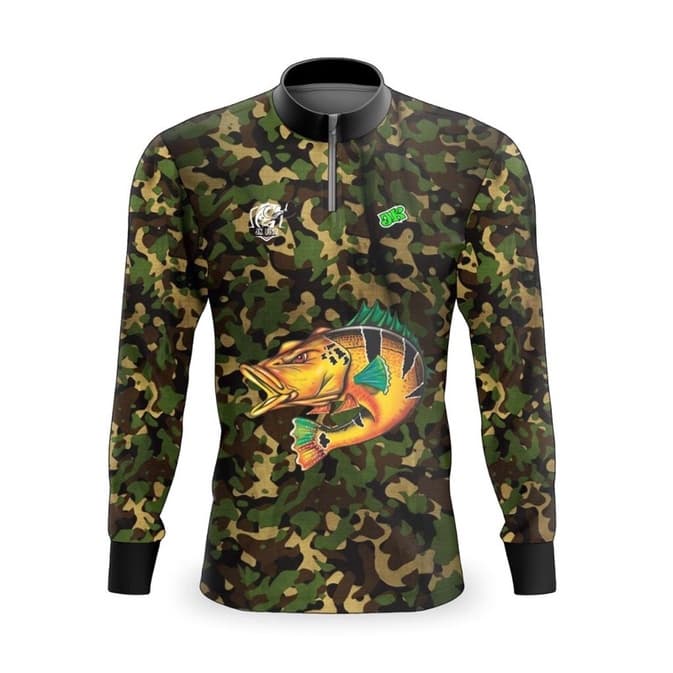 Camiseta de pesca manga longa premium Camuflado
