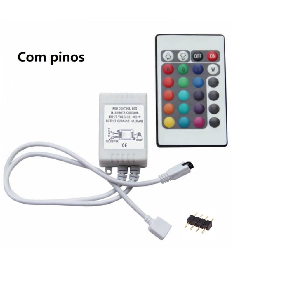 Controle Controlador 24 Teclas Para Fita Led Rgb 5050 E 3528 Com Pinos