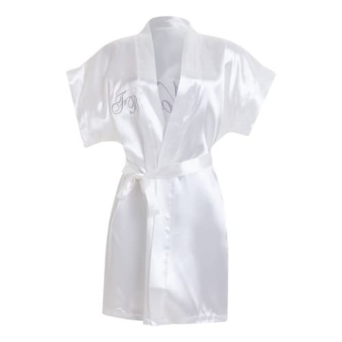 Robe De Cetim Branco Liso Sem Bordado Entrega  Full Prontaa