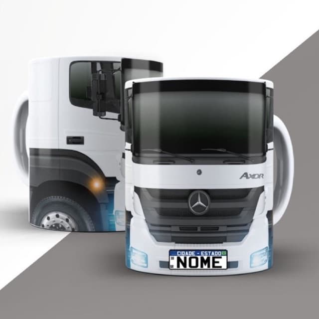 caneca personalizada caminhão axor Mercedes Axor