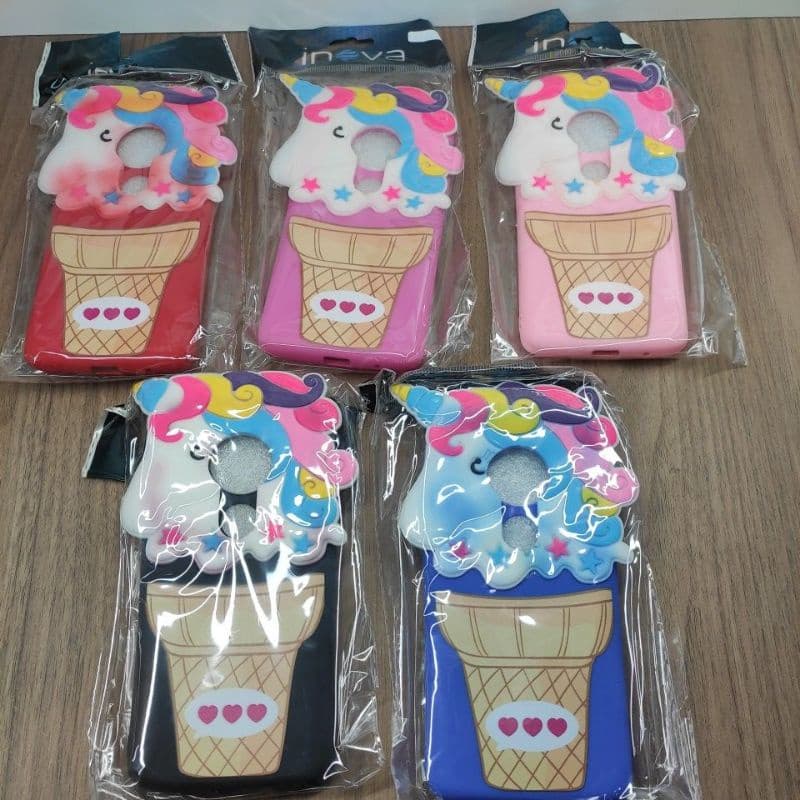 kit 5 Capas de celular Motorola moto G6 play unicórnio desenho/ G6play