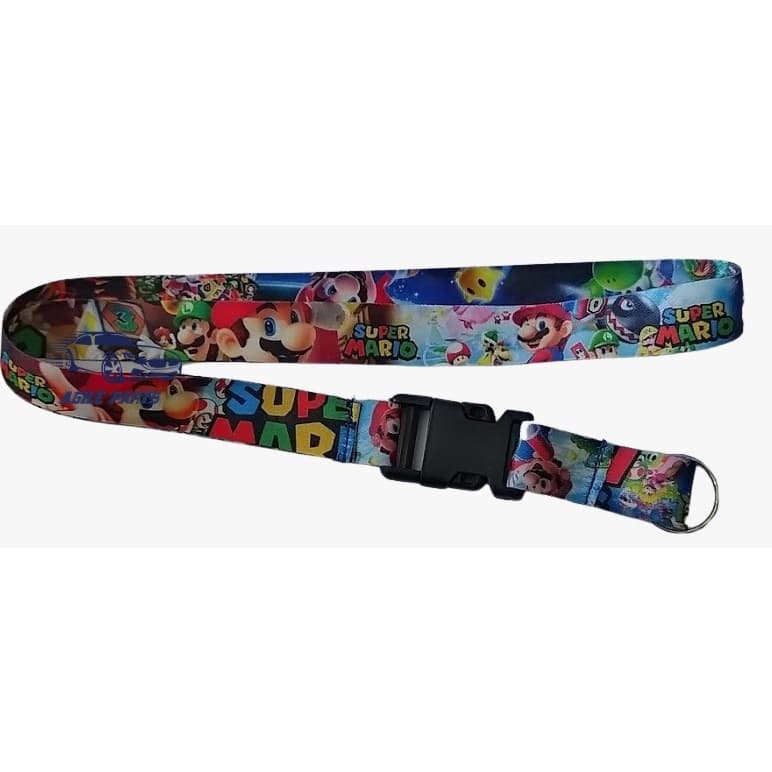 Chaveiro Cordão Moto Pescoço Fecho Engate Rápido Crachá Super Mario Bros